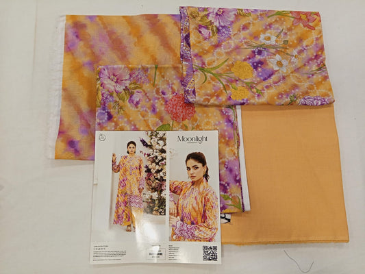 Light Yellow | Moonlight by GJ 3pc Unstitched  Lawn Collection