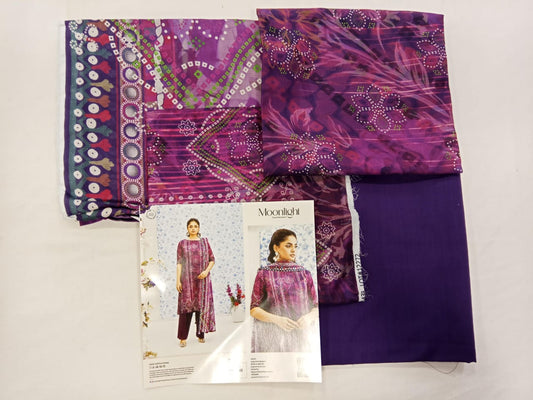Deep Purple | Moonlight by GJ 3pc Unstitched  Lawn Collection