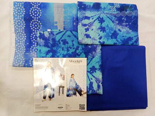 Dark Blue | Moonlight by GJ 3pc Unstitched  Lawn Collection