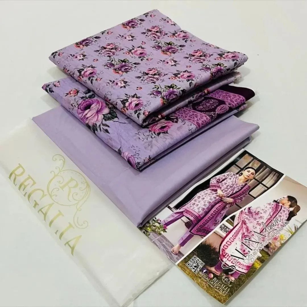 Light Purple | Salina 3pc Unstitched Lawn Collection