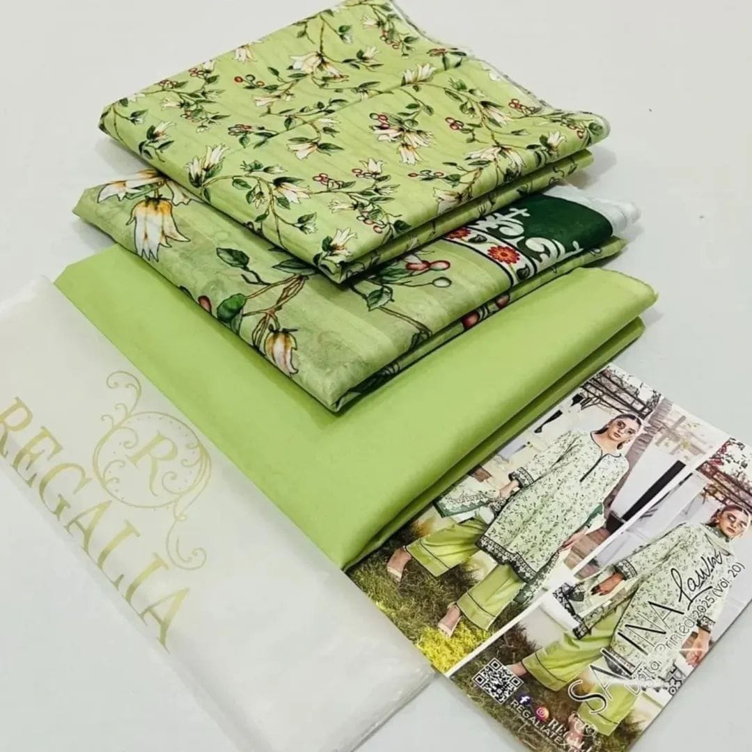 Pistachio | Salina 3pc Unstitched Lawn Collection