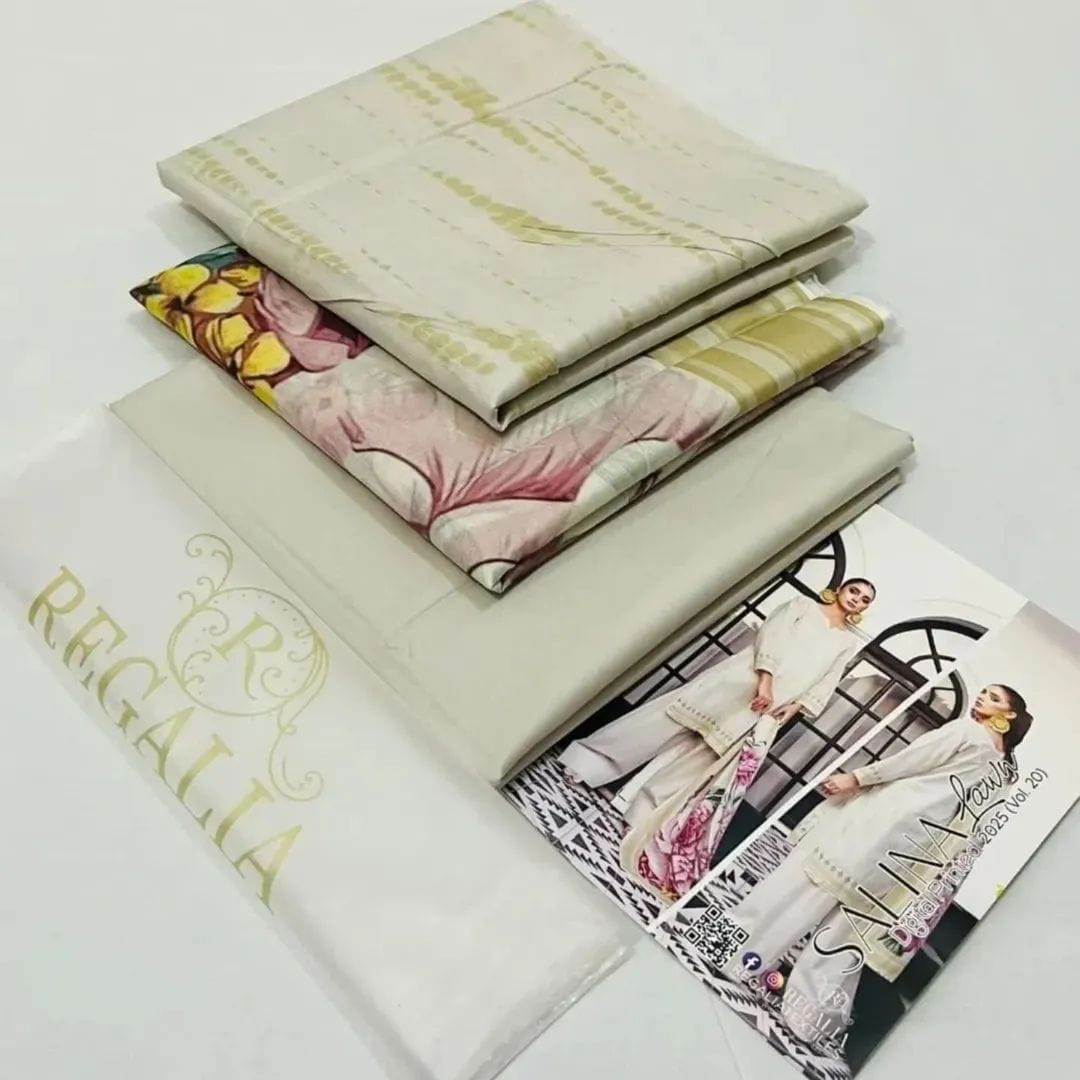 Ash White | Salina 3pc Unstitched Lawn Collection