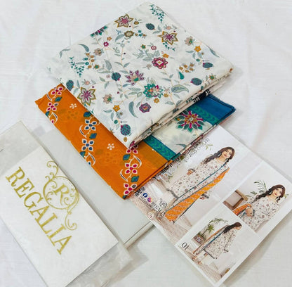 Ash White | Salina 3pc Unstitched Lawn Collection