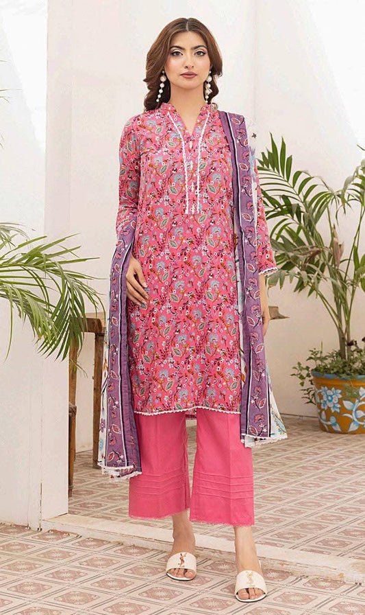 Pink | Salina 3pc Unstitched Lawn Collection