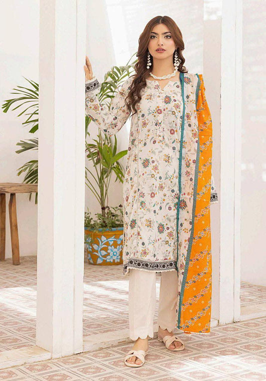Ash White | Salina 3pc Unstitched Lawn Collection