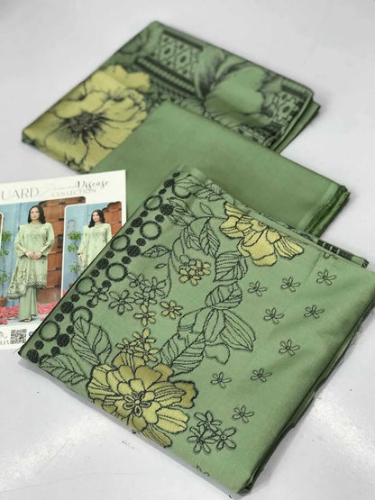 Pista Green | Regalia 3pc Unstitched Jacquard Viscose