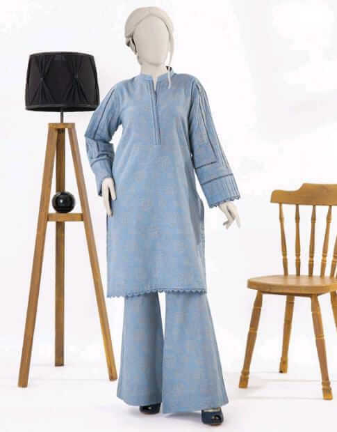 Sky Blue | Mtj-Tariq Jamil 2pc Unstitched Khaddar Suit