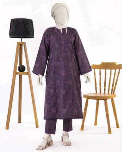 Dark Purple | Mtj-Tariq Jamil 2pc Unstitched Khaddar Suit