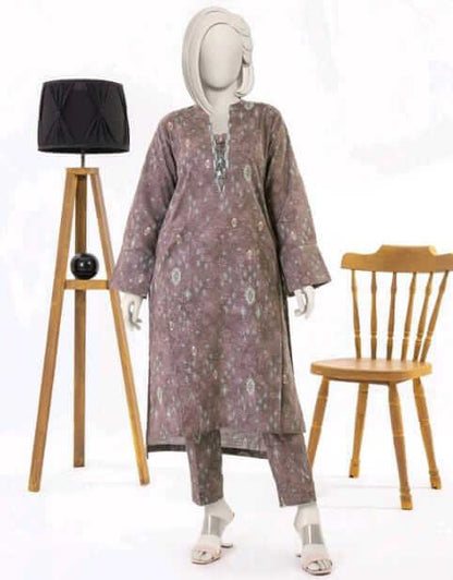 Purple | Mtj-Tariq Jamil 2pc Unstitched Khaddar Suit