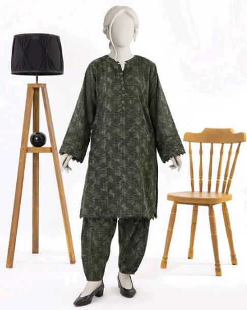 Dark Green | Mtj-Tariq Jamil 2pc Unstitched Khaddar Suit