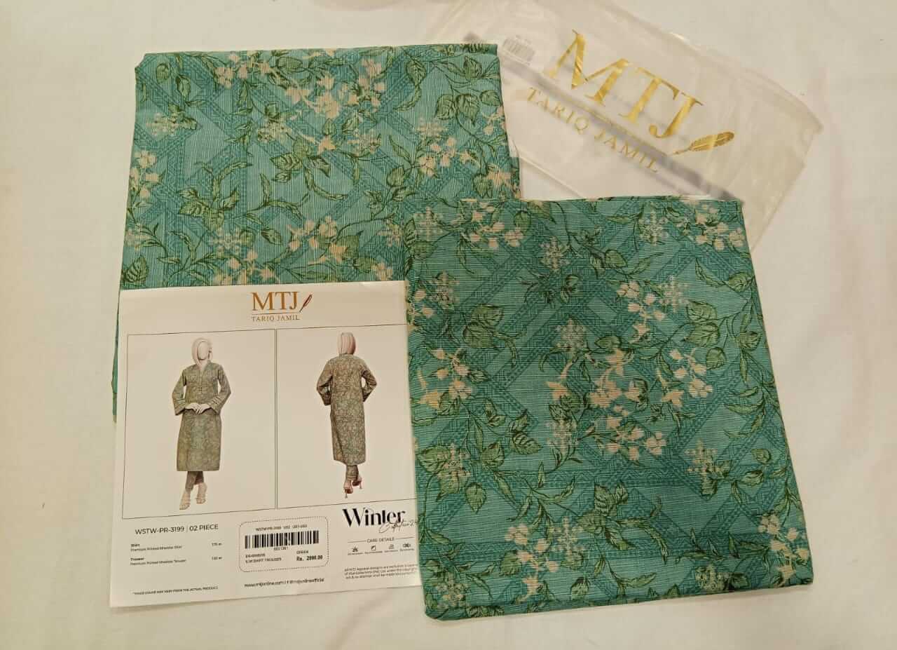 Green | Mtj-Tariq Jamil 2pc Unstitched Khaddar Suit