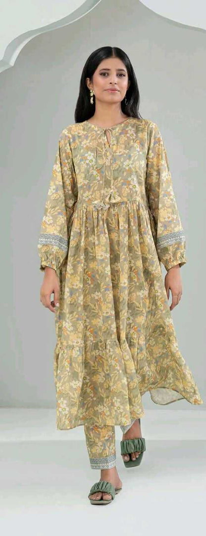 Green | Zellbury 2pc Unstitched Lawn