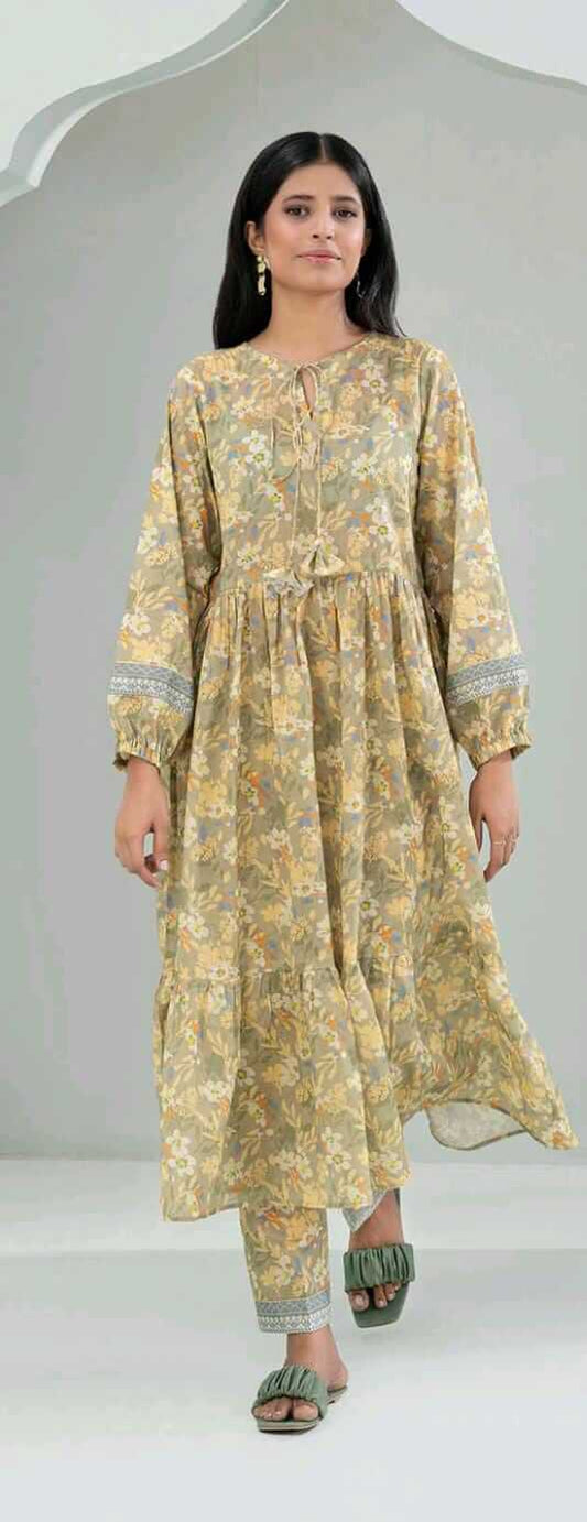 Green | Zellbury 2pc Unstitched Lawn
