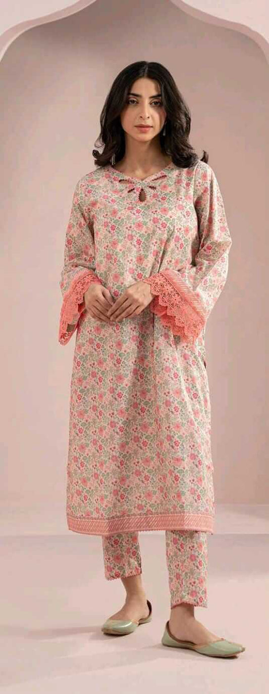 Light Pink | Zellbury 2pc Unstitched Lawn