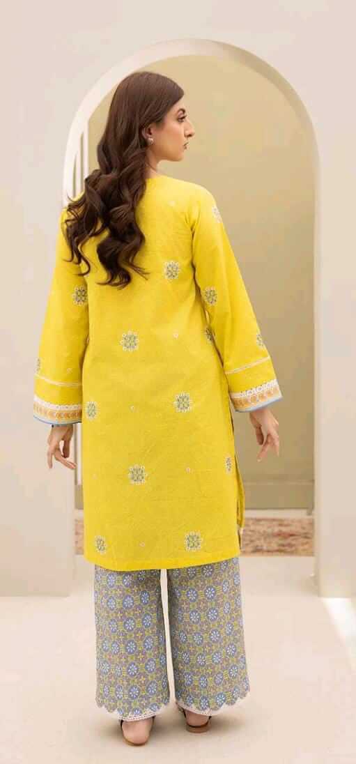 Yellow | Zellbury 2pc Unstitched Embroidered Lawn