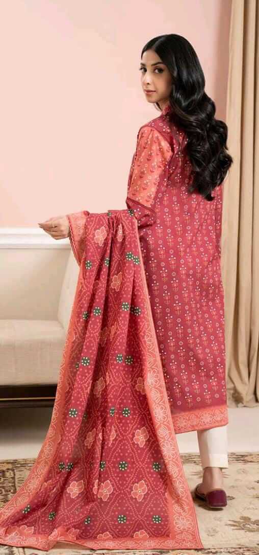 Rusty Maroon | Zellbury 2pc Unstitched Lawn Suit