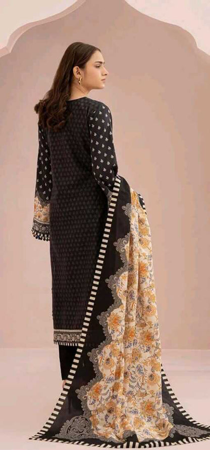 Black | Zellbury 2pc Unstitched Embroidered Suit