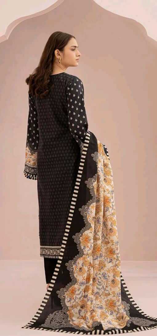 Black | Zellbury 2pc Unstitched Embroidered Suit