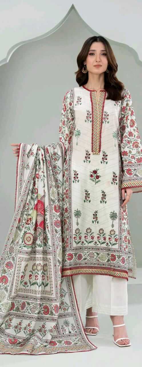 Light Green | Zellbury 3pc Unstitched Embroidered Lawn Suit