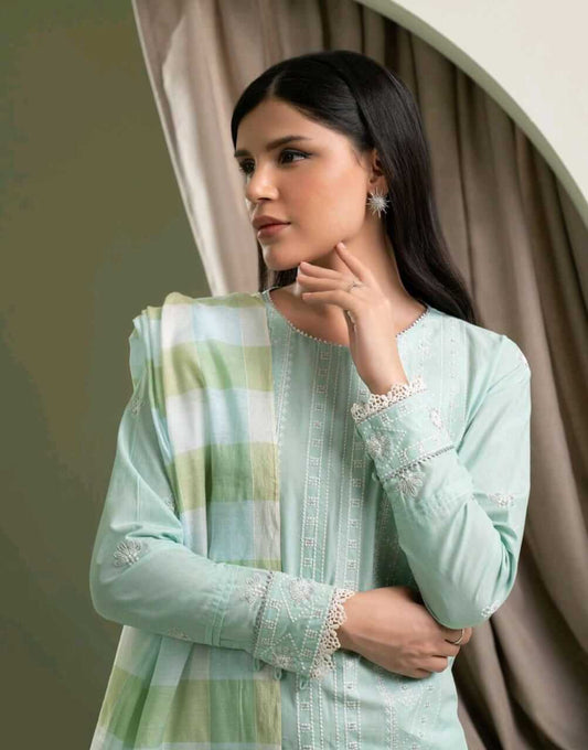 Sea Green | Zellbury 3pc Unstitched Embroidered Lawn Suit