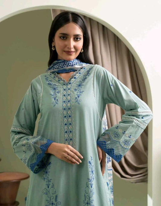 Mint Green | Zellbury 3pc Unstitched Embroidered Lawn Suit