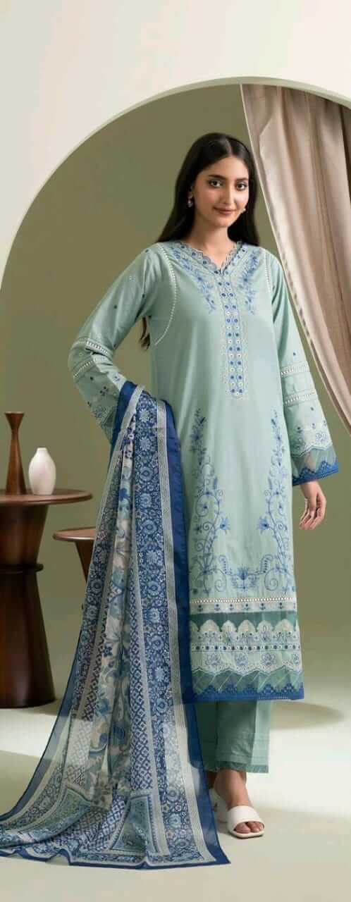 Mint Green | Zellbury 3pc Unstitched Embroidered Lawn Suit