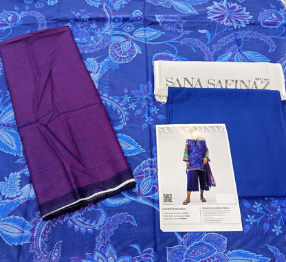 Royal Blue | Sana Safinaz 3pc Unstitched Lawn Suit