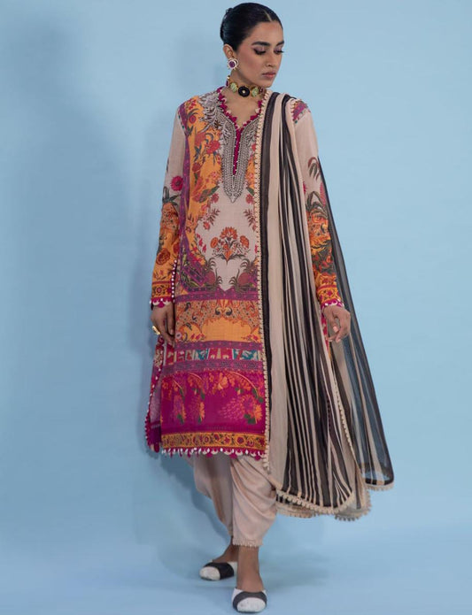Orange | Sana Safinaz 3pc Unstitched Lawn Suit