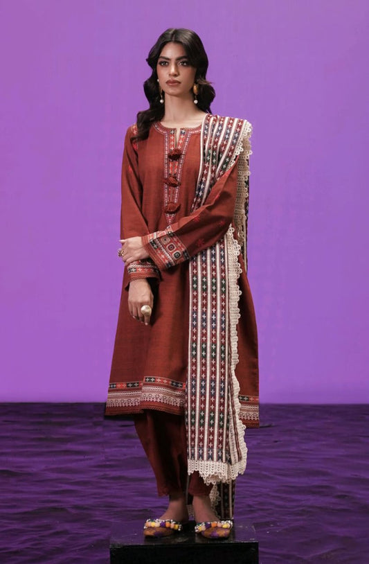 Maroon | Sana Safinaz 3pc Unstitched Lawn Suit