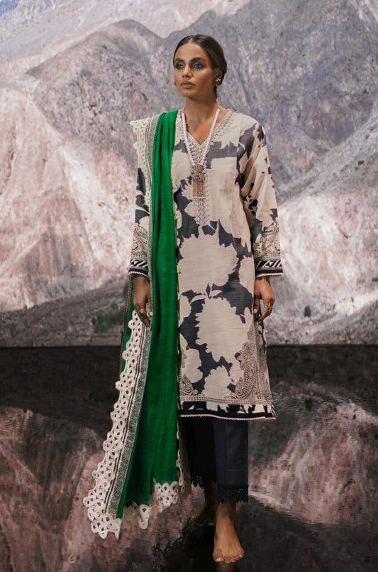 Ash White | Sana Safinaz 3pc Unstitched Lawn Suit
