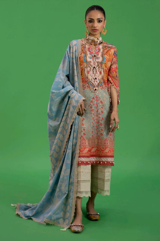 Fawn | Sana Safinaz 3pc Unstitched Lawn Suit