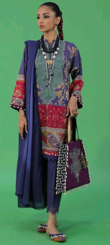 Purple | Sana Safinaz 3pc Unstitched Lawn Suit