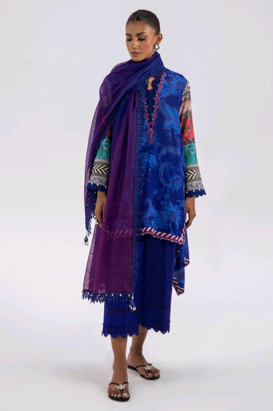Royal Blue | Sana Safinaz 3pc Unstitched Lawn Suit