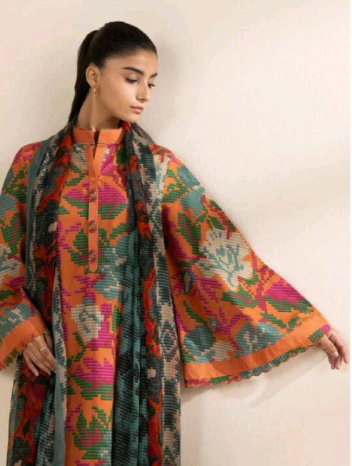 Orange | Sapphire 3Pc Unstitched Lawn Suit