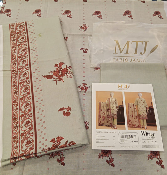 Beige | Mtj-Tariq Jamil 3pc Unstitched Khaddar Suit