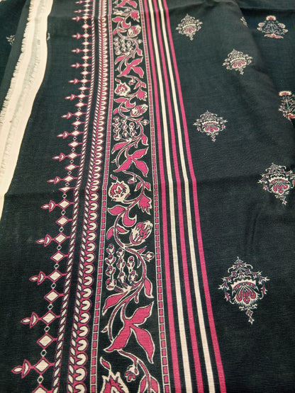 Dark Teal Green | Mtj-Tariq Jamil 3pc Unstitched Khaddar Suit