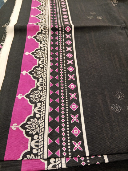 Black | Mtj-Tariq Jamil 3pc Unstitched Khaddar Suit