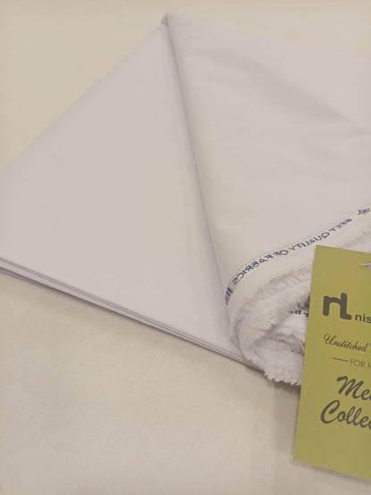 White | Nishat Men's Unstitched Wash & Wear