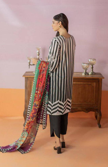 Salina 3pc Unstitched Mid Summer Cotton | Black
