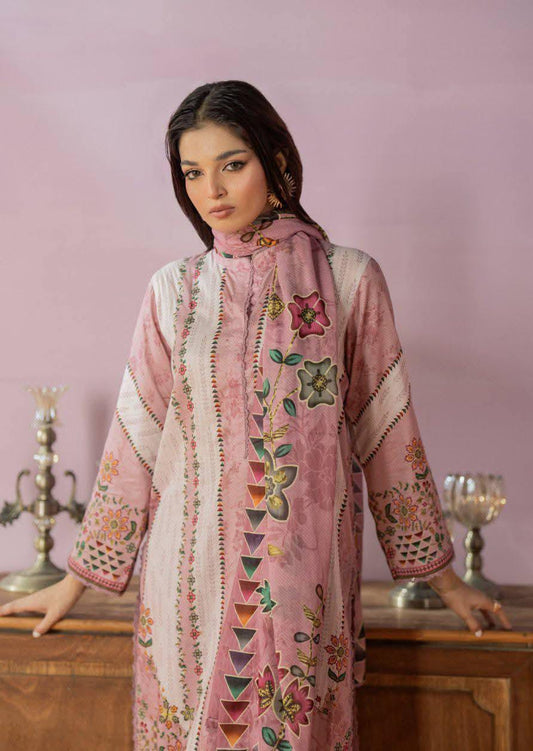 Salina 3pc Unstitched Mid Summer Cotton | Light Pink