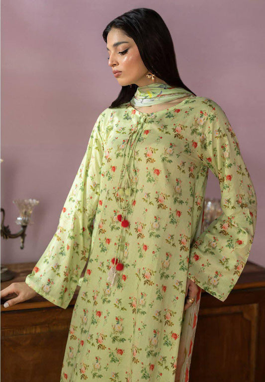 Salina 3pc Unstitched Mid Summer Cotton | Light Green