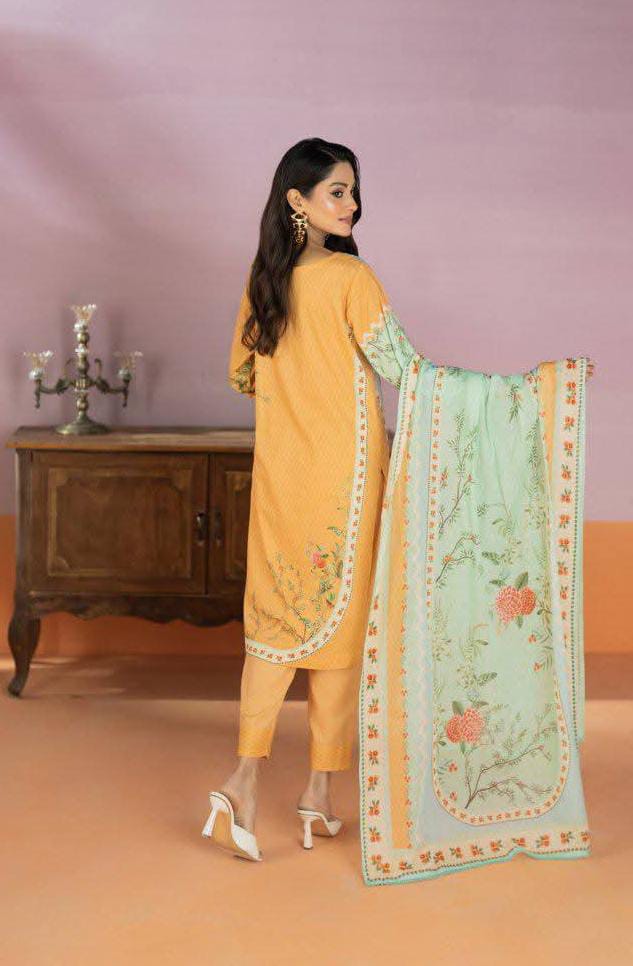 Salina 3pc Unstitched Mid Summer Cotton | Mimosa Yellow