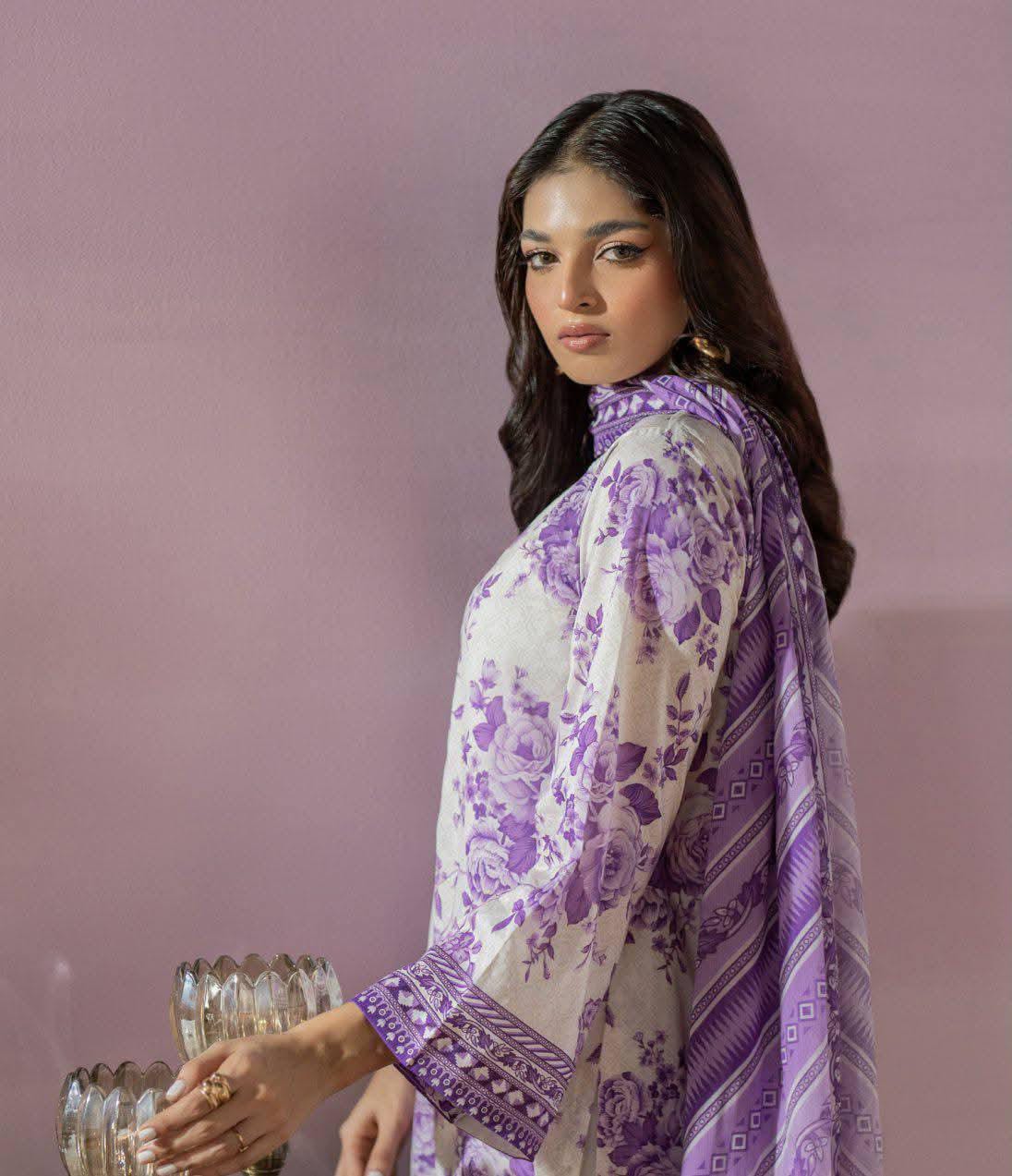 Salina 3pc Unstitched Mid Summer Cotton | Off White