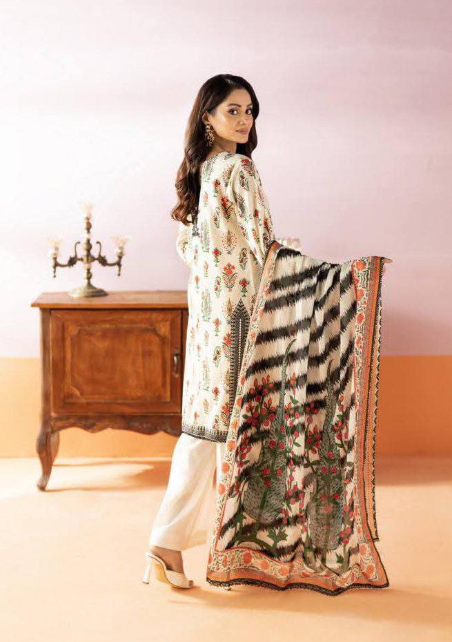 Salina 3pc Unstitched Mid Summer Cotton | Beige