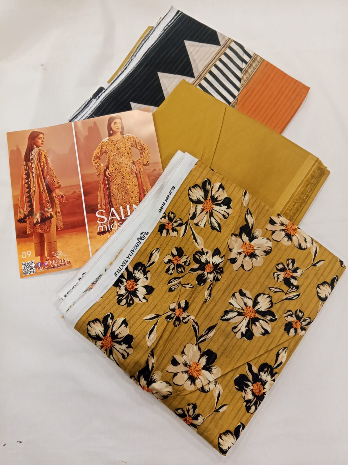 Salina 3pc Unstitched Mid Summer Cotton | Mehndi