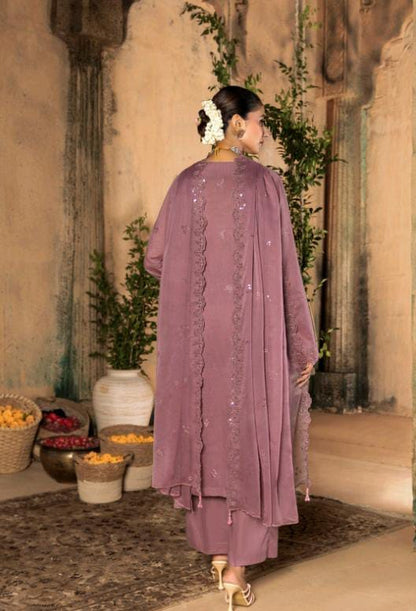 Kaari Noir Luxury Chikankari 3 Piece | Tea Pink