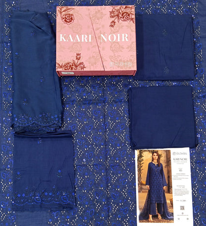 Kaari Noir Luxury Chikankari 3 Piece | Blue