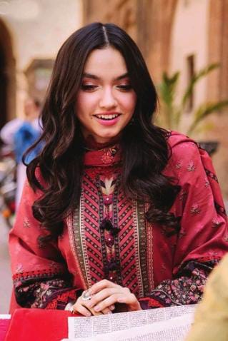 Asim Jofa 3pc Unstitched Khaddar Suit | Maroon