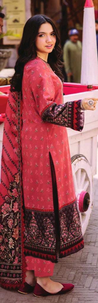 Asim Jofa 3pc Unstitched Khaddar Suit | Maroon