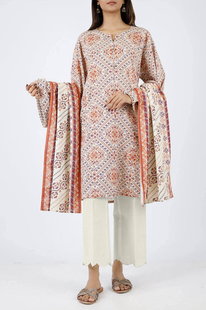 Saya 3pc Unstitched Khaddar Suit | Ivory